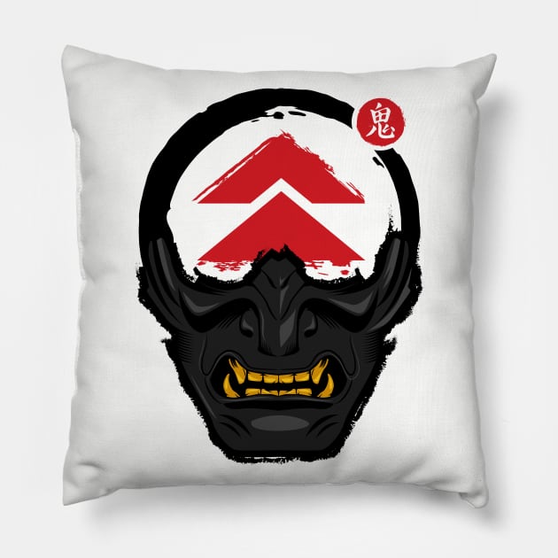 Ghost Samurai Mask Pillow by wookiemike