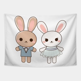 Rabbit Couple Design Tapestry