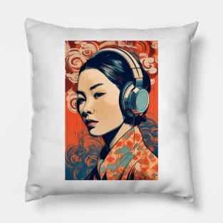 Asian American AAPI Asian Woman Music Lover Pillow