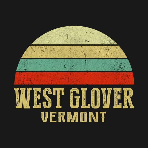 WEST GLOVER VERMONT Vintage Retro Sunset by LIPTIN