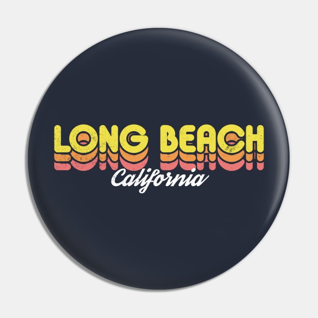 Retro Long Beach California Pin by rojakdesigns