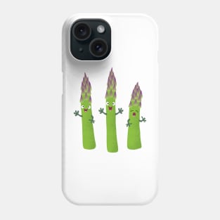 Cute asparagus singing vegetable trio cartoon Phone Case