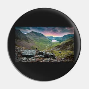 Stone Hut with Valley View in Mountains Pin