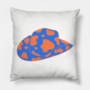 Pastel Orange blue cowboy hat Pillow