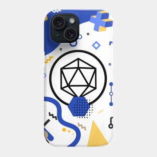 Polyhedral Dice Set Memphis Design White Tabletop RPG Phone Case