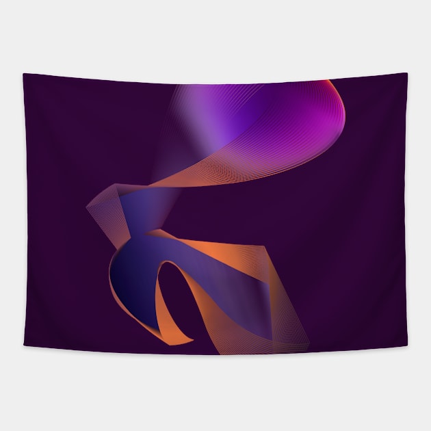 Geometric violet abstract lineart futuristic Tapestry by carolsalazar