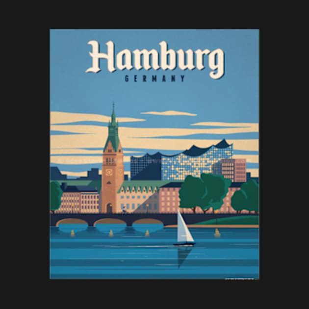 HAMBURG GERMANY TRAVEL VINTAGE by cityvinart