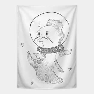 Space Fish -- SpaceX Lanch, galaxy art, hipster gift Tapestry