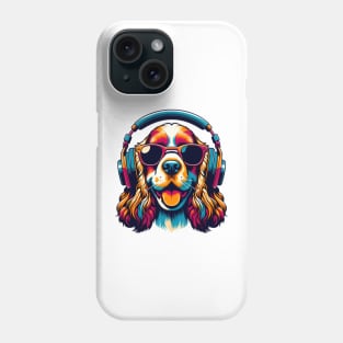 English Cocker Spaniel Smiling DJ with Lively Tunes Phone Case