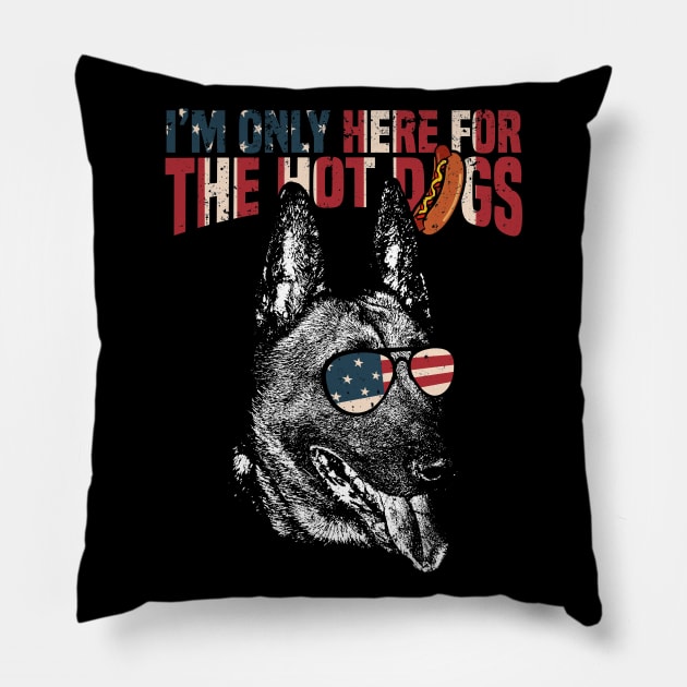 Belgian Malinois Shirt Funny 4th of July Pup Tee Pillow by Madfido
