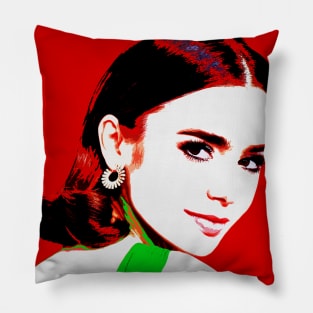 lily collins Pillow