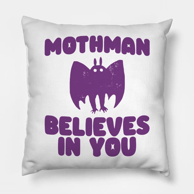 Mothman Believes In You Cryptid Pillow by Y2KERA