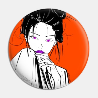 asian girl geisha anime style ecopop art Pin