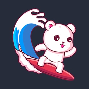 Cute polar bear surfing summer vacation T-Shirt