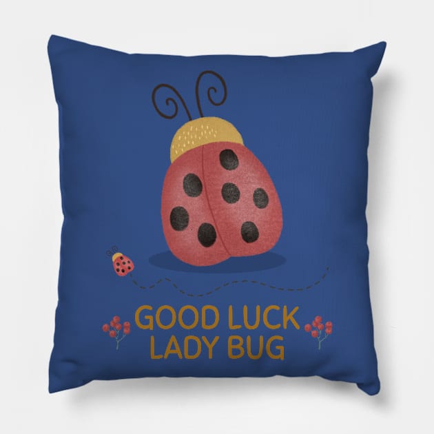 Good luck lady bug Pillow by h-designz