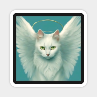 white angel cat Magnet