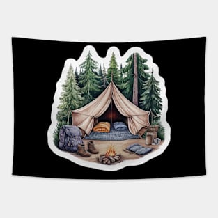 Campfire Retreat: Forest Escape Tapestry