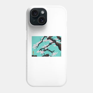 Green Cherry Blossom Shodo Artwork Phone Case