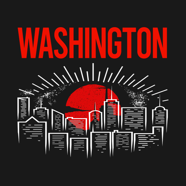 Red Moon Washington by flaskoverhand