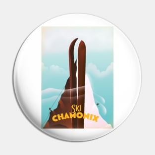 Chamonix-Mont-Blanc Ski poster Pin