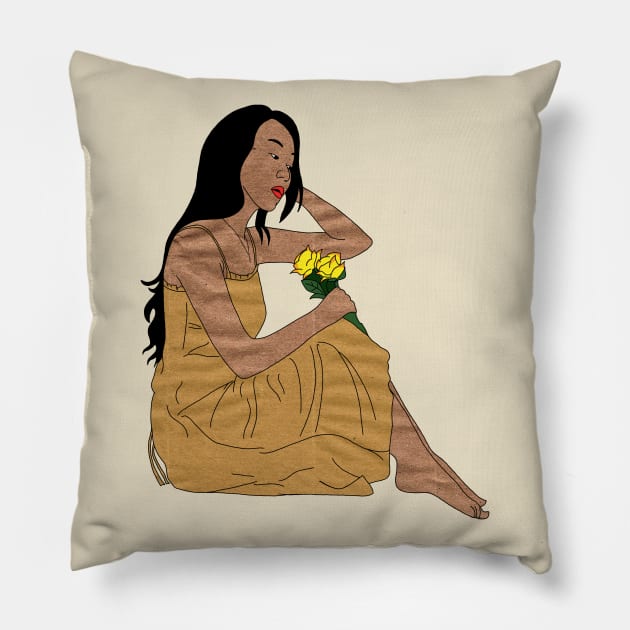 Asian lady Pillow by Snapdragon