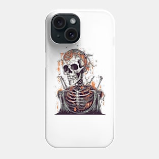 skull on fire Phone Case