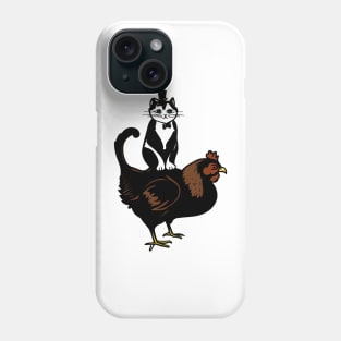 Tuxedo Cat on a Chicken Phone Case