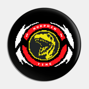 Its Morphin Time T Rex 8 bit pixel art Pin