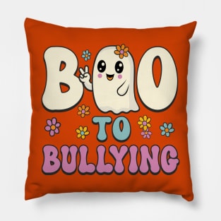 Boo To Bullying Halloween Cute Ghost Anti Bullying Unity Day Pillow