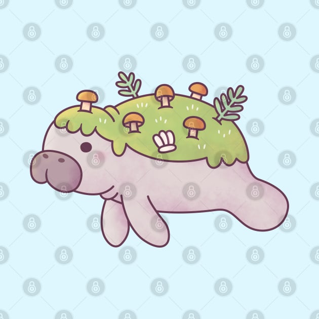 Cute Manatee With Moss And Fungi Back by rustydoodle