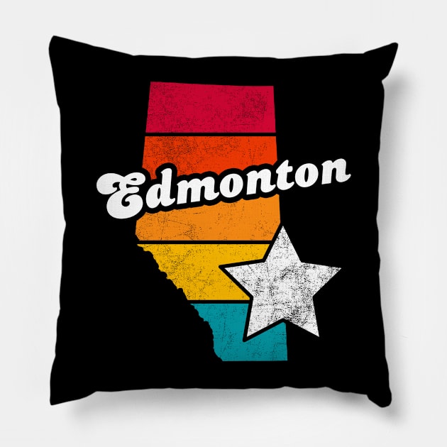 Edmonton Alberta Canada Vintage Distressed Souvenir Pillow by NickDezArts