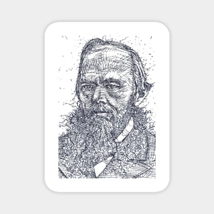 FYODOR DOSTOEVSKY ink portrait Magnet