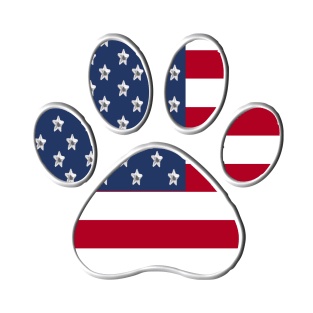 Paw With American Flag T-Shirt