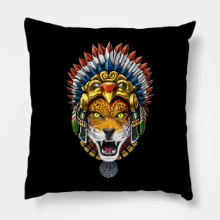 Aztec Warrior Jaguar Pillow