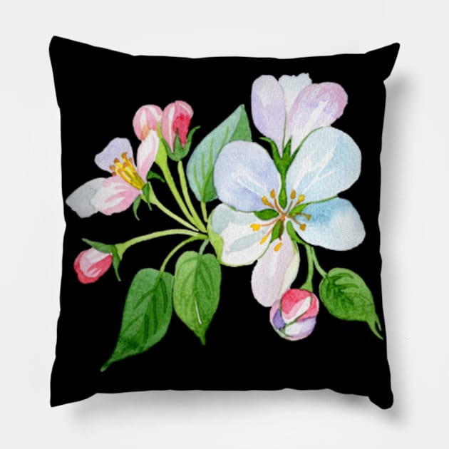 Flower Watercolor Painting Pillow by My Artsam