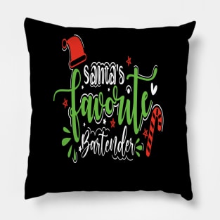 santas favorite bartender funny christmas gift Pillow