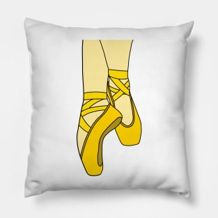 Yellow pointe shoes Pillow