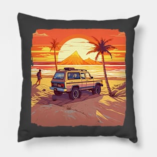 Relaxing Stroll Along the Beach Pillow