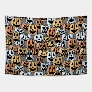 Pile of Jack o Laterns - Halloween Pattern - Pastel Colors Tapestry