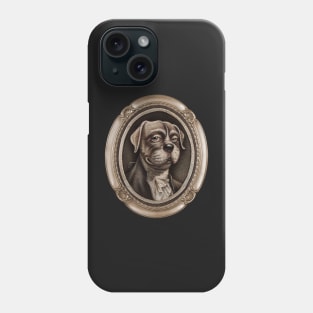 "In Dog We Trust" (portrait , with oval frame) Phone Case