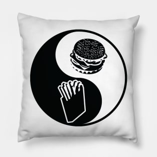 Yin and Yang of Burgers and Fries Pillow