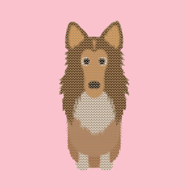 Rough Collie Ugly Christmas Sweater Knit Pattern by DoggyStyles