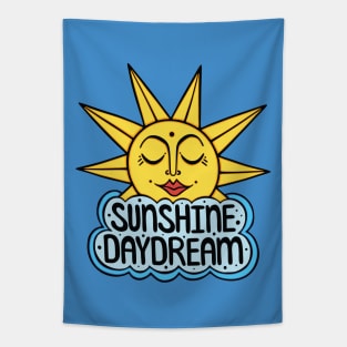 Sunshine Daydream Happy Sun and Cloud Tapestry