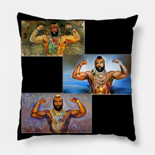 Mr. T Flexing Paintings Pillow