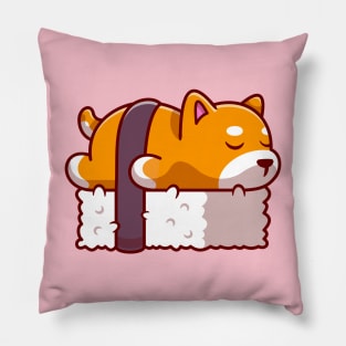 Cute Shiba Inu Dog Sushi Cartoon Pillow