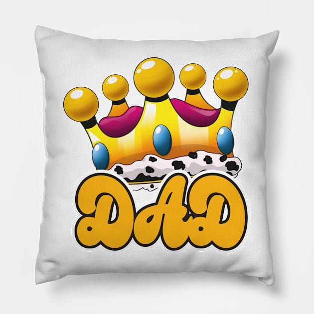 Dad Crowned King Pillow by nickemporium1