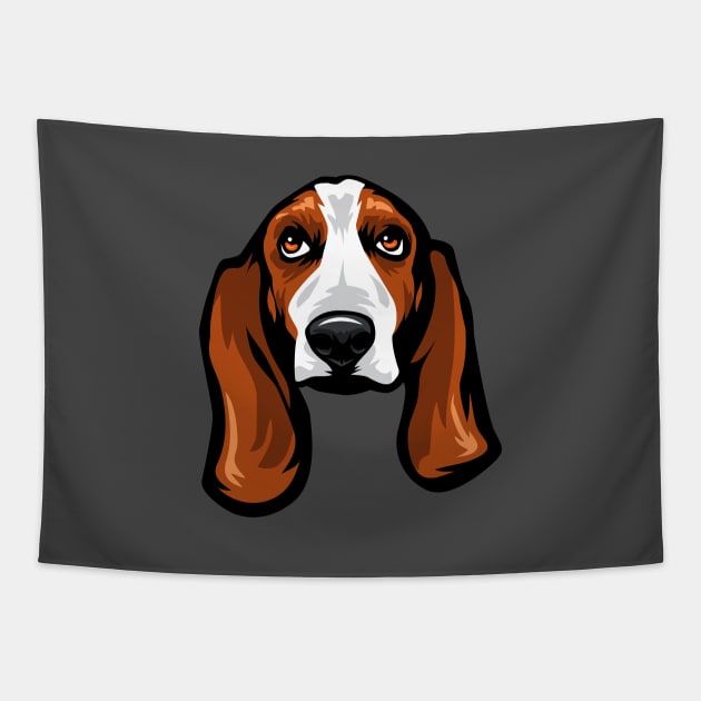 Basset Hound Portrait Drawing Tapestry by IPRINT