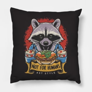 Raccoon Fast Food Pillow