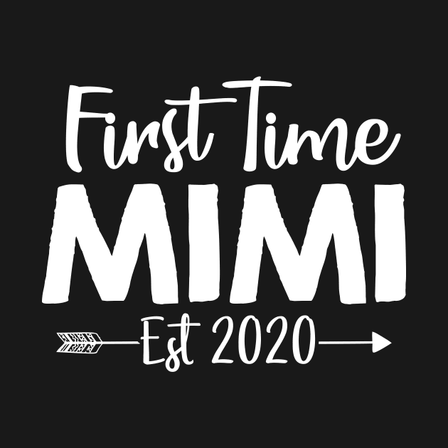 First Time Grandma Floral Tee First Time Mimi Est 2020 by celeryprint