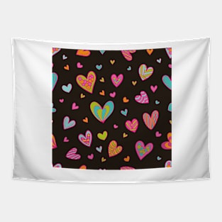 Minimal Colorful Love Pattern Tapestry